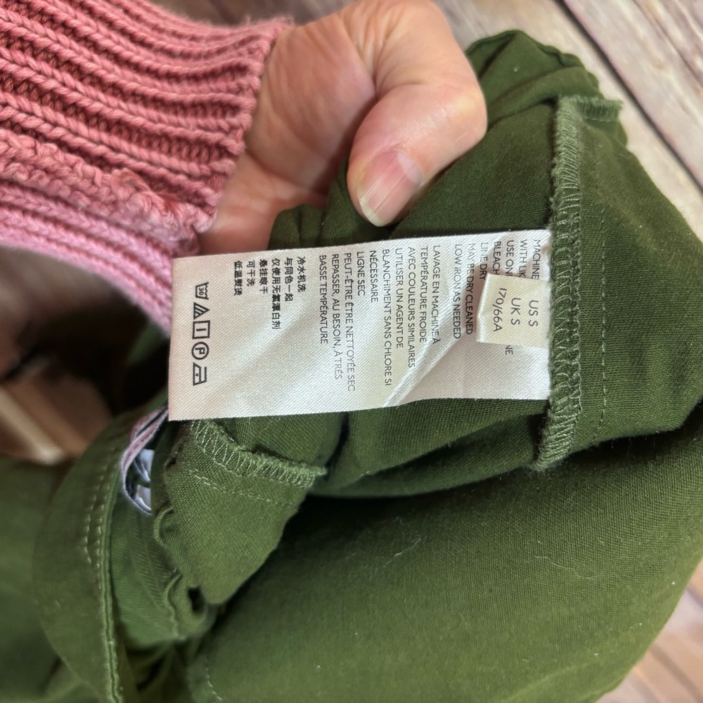 Urban Outfitters army green straight leg paper bag pants Size Small H3 - Picture 7 of 8